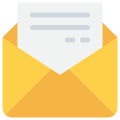 Envelope with a document inside ready for mailing
